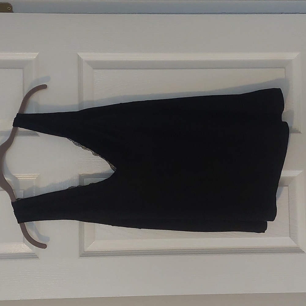Tahari Elegant Black V-Neck Top